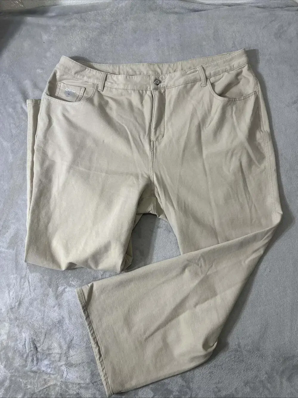 Dream Jeans by Quacker Factory Women’s 20W Beige Straight Leg Stretch Pants